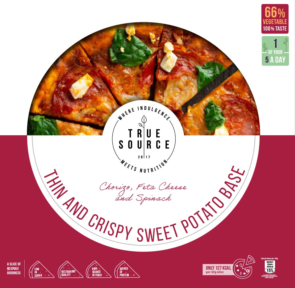 True Source - Frozen Pizzas - Ireland - Chorizo Feta Spinach